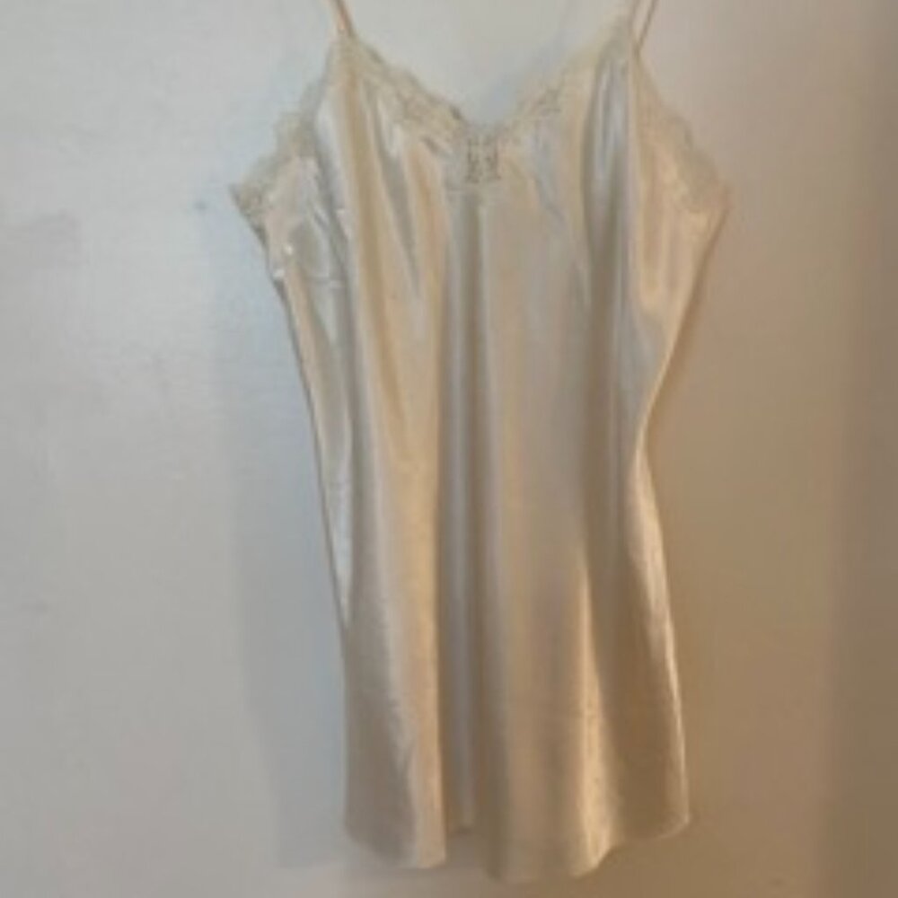 White silk lace nightgown size large